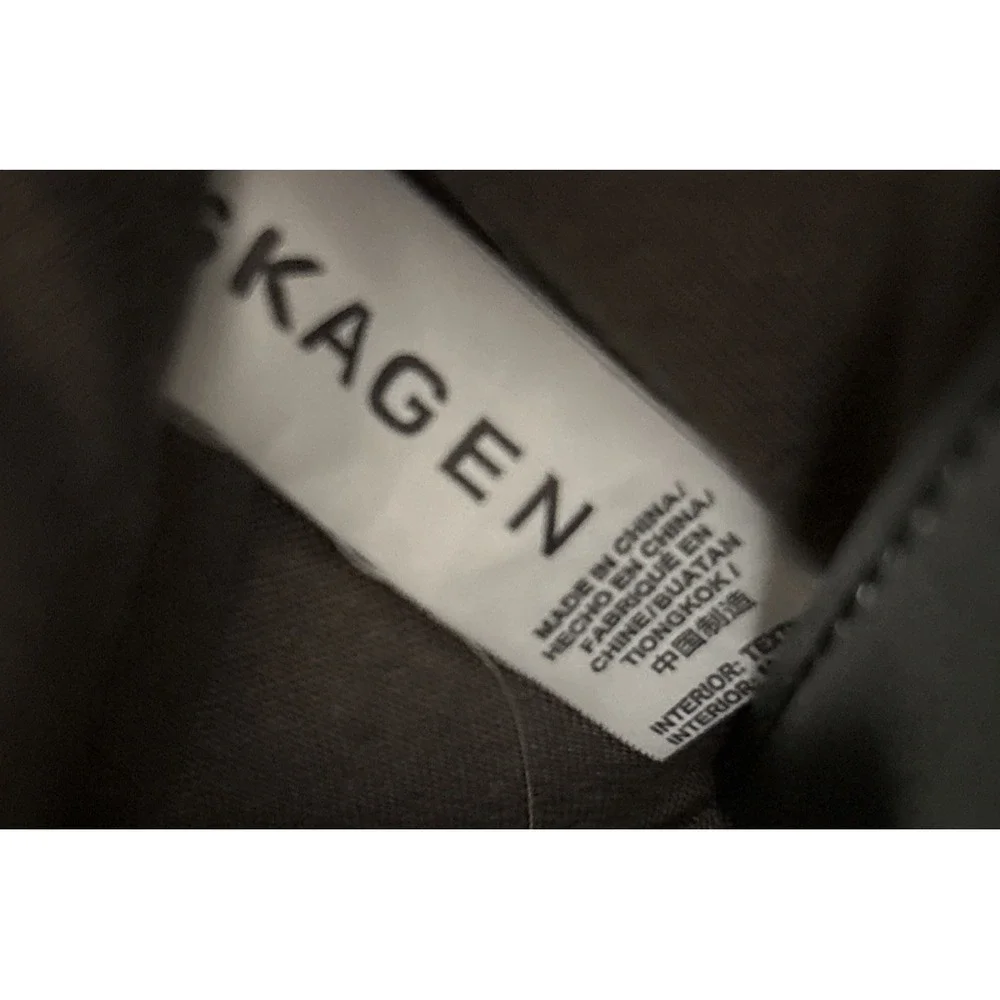 Skagen Eric Messenger Bag Heathered Navy Nylon‎ Leather Trim Large Zippers